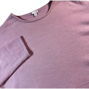 Pure J Jill Sweater Women 2X Ballet Pink Pullover Cotton Blend Round Neck Pocket